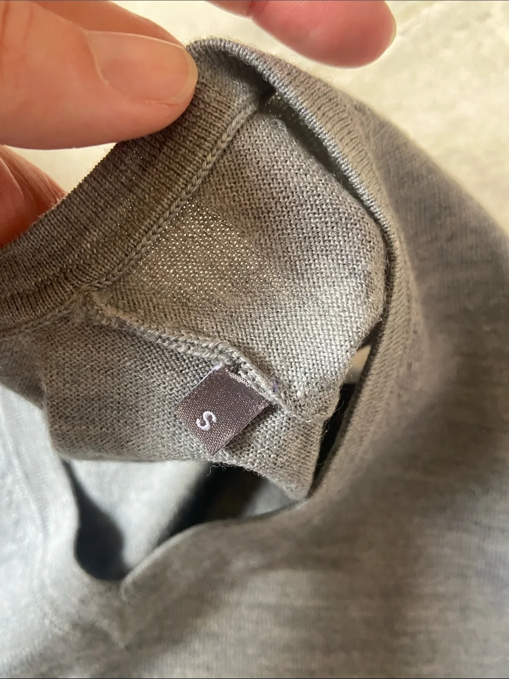 TM LEWIN Tank V Neck Vest Grey Gray 100% Wool Merino S Small